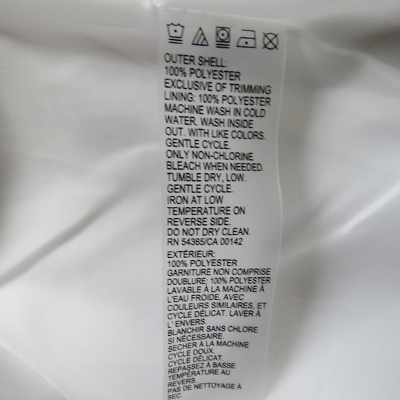 White Tanjay Pleather Bomber Style Jacket With Zippered Front Size 16P - Picture 10 of 11